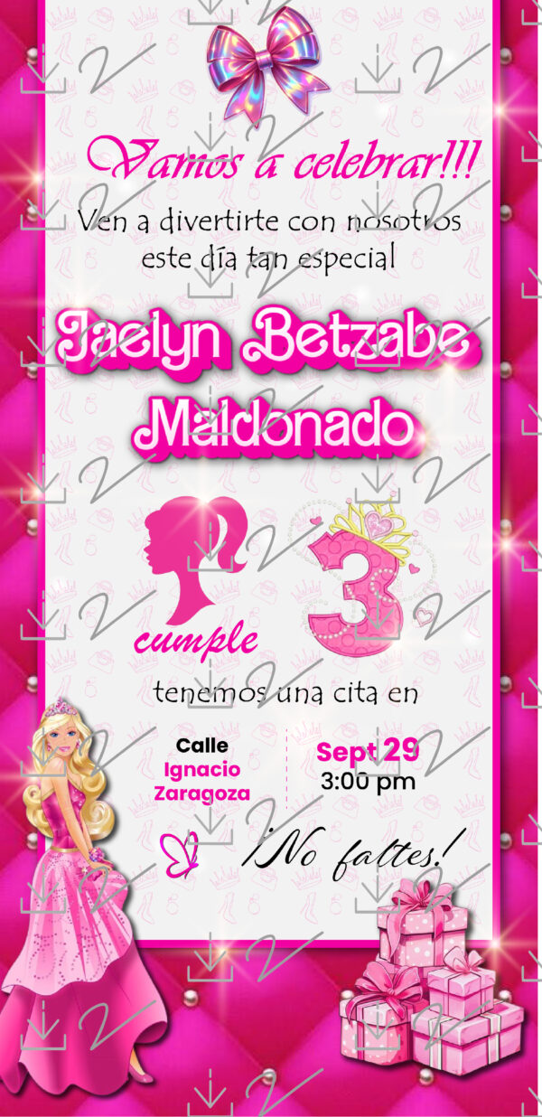 ESTÁTICA CUMPLEAÑOS BARBIE